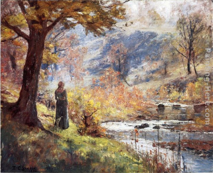 Morning by the Stream painting - Theodore Clement Steele Morning by the Stream art painting